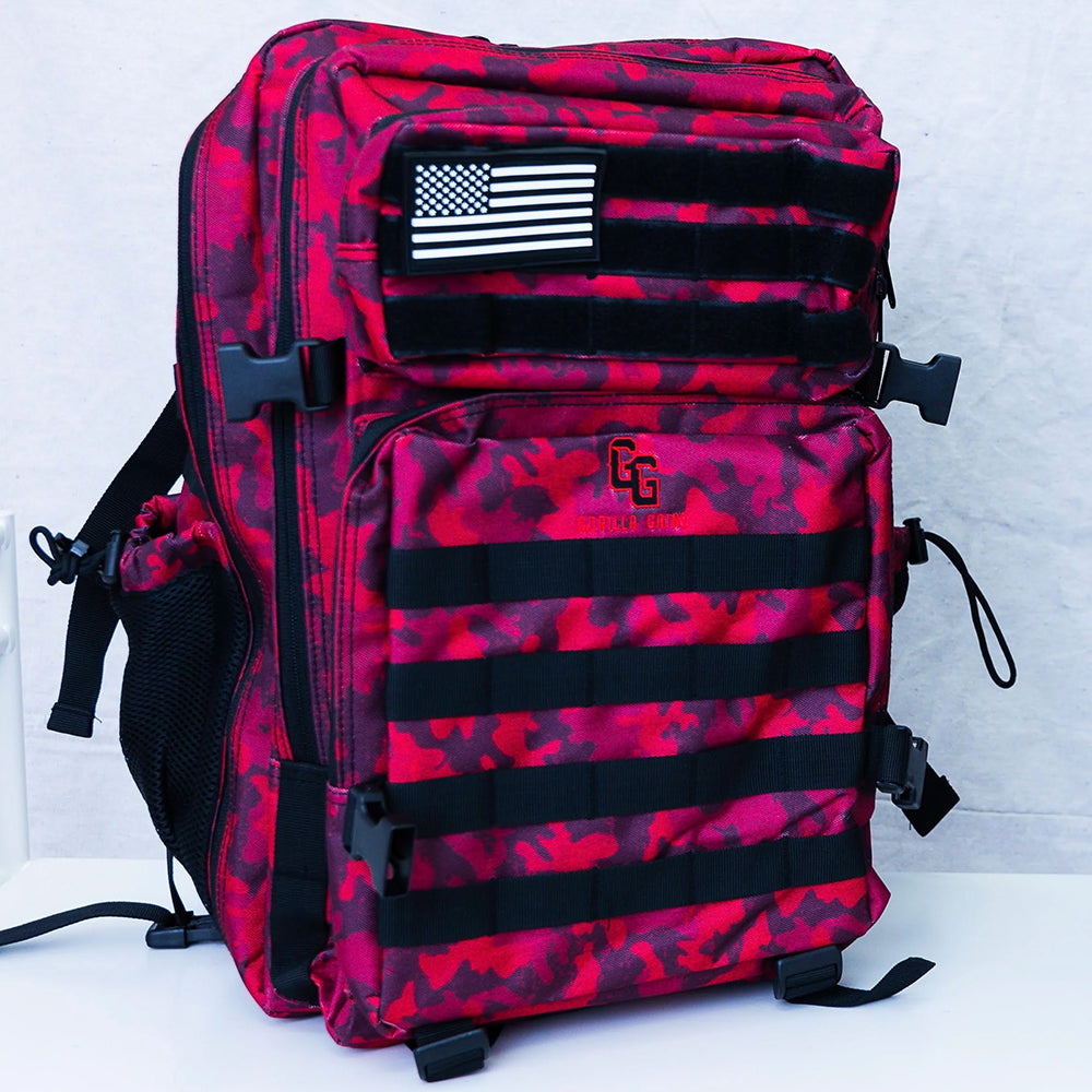 Tactical Gym Backpack Digital Red | Gorilla GAINZ Apparel