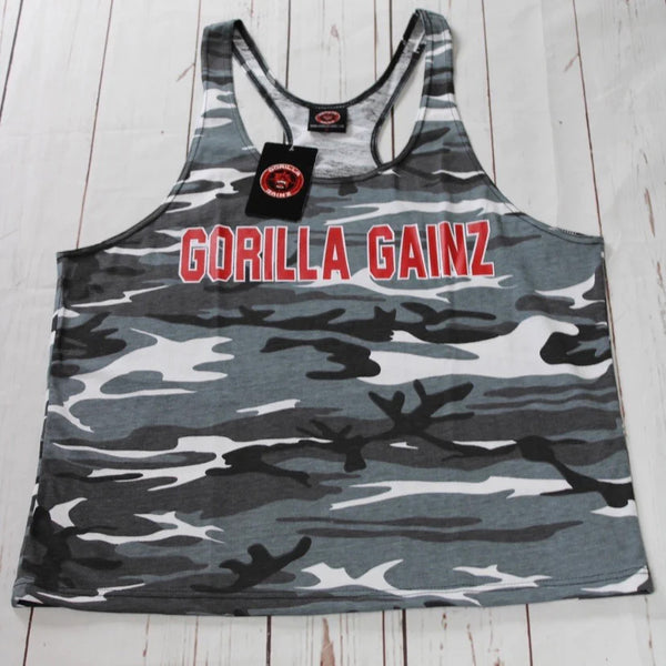 Gorilla Gainz Gray/Black Camo Stringer