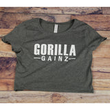 Gorilla Gainz Short Sleeve Crop Top Deep Grey
