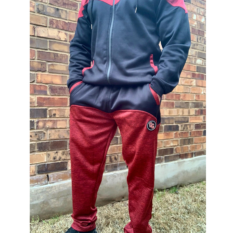 Gorilla GAINZ Two Tone Track Pants Modeled with Jacket