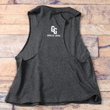 Work Fucking Harder Racerback Crop Tank Top black back