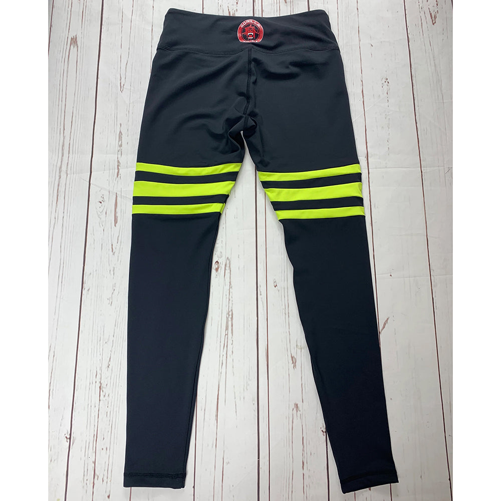 Black/Neon Yellow 3 Stripe Retro Leggings | Gorilla GAINZ Black/Neon Yellow 3 Stripe Retro Leggings | Gorilla GAINZ