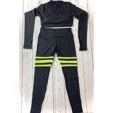 3 Stripe Retro Leggings for Women Perfectly Pairs with Keyhole Crop Top