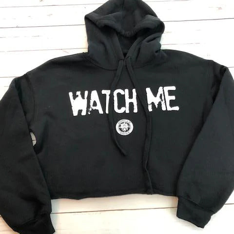 Watch Me Fleece Crop Top Hoodie