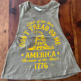 Don't Tread on Me Racerback Crop Top Olive
