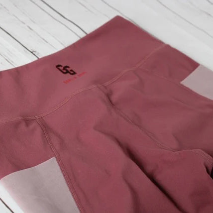 Dusty Rose Pink Mesh Leggings Detail