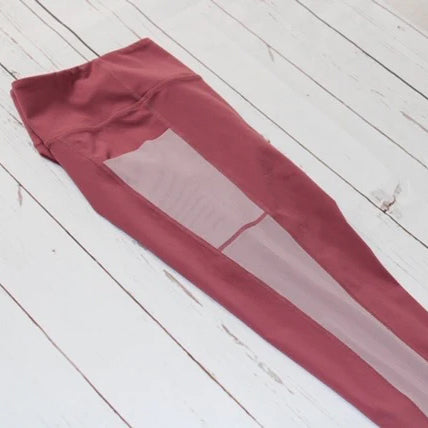 Dusty Rose Pink Mesh Leggings