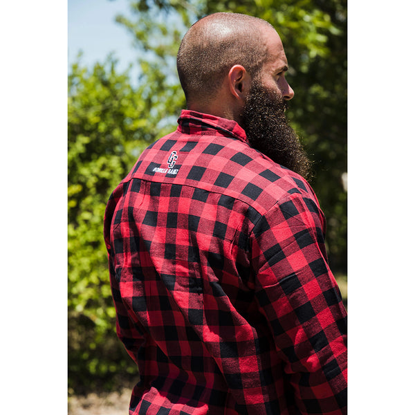 Flannel Button Up Long Sleeve Shirt Black and Red