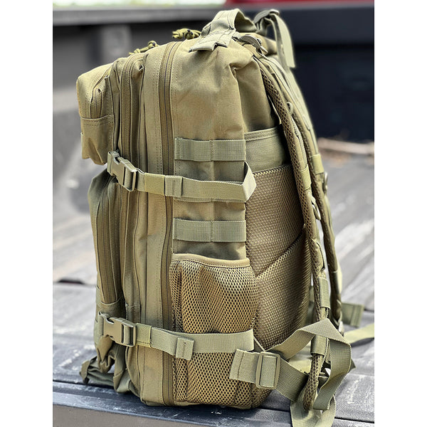 Gorilla GAINZ Performance Apparel Tactical Gym Backpack Army Green Side