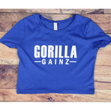 Gorilla Gainz Short Sleeve Crop Top Blue