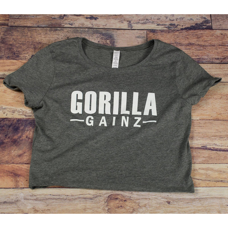 Gorilla Gainz Short Sleeve Crop Top Deep Grey 