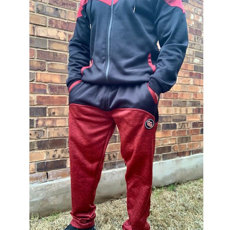 Gorilla GAINZ Two Tone Track Pants Modeled with Jacket