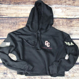 We The People Crop Hoodie Black Front