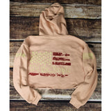 We The People Crop Hoodie Peach back