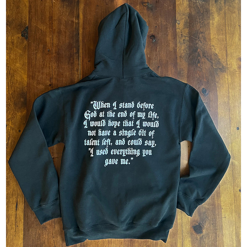 When I Stand Before God Pullover Hoodie black back