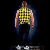 Sleeveless Button up Flannel Shirt Yellow/Black