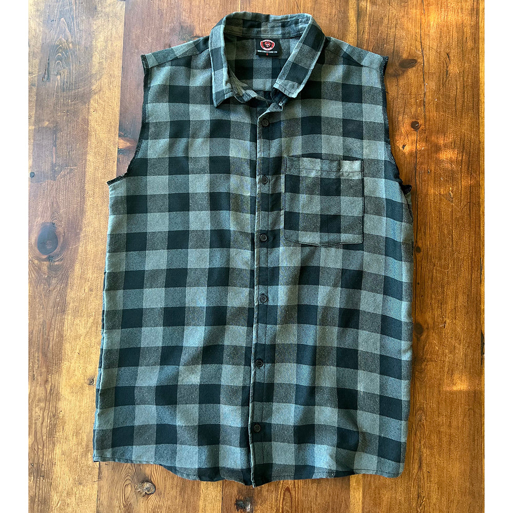Sleeveless Button up Flannel Shirt | Gorilla GAINZ