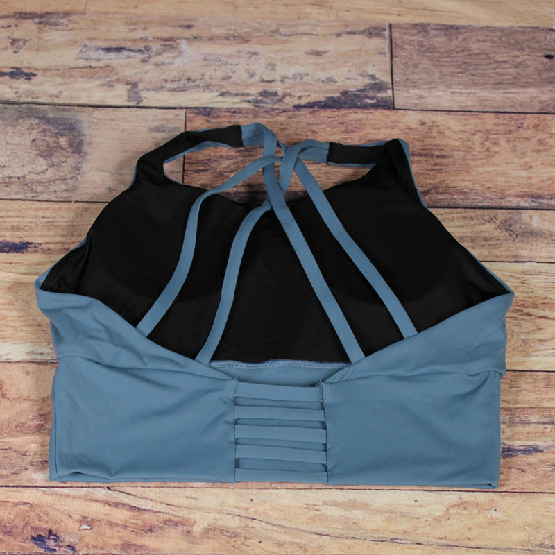 Back Lake Blue Xena Long Line Strappy Back Sports Bra