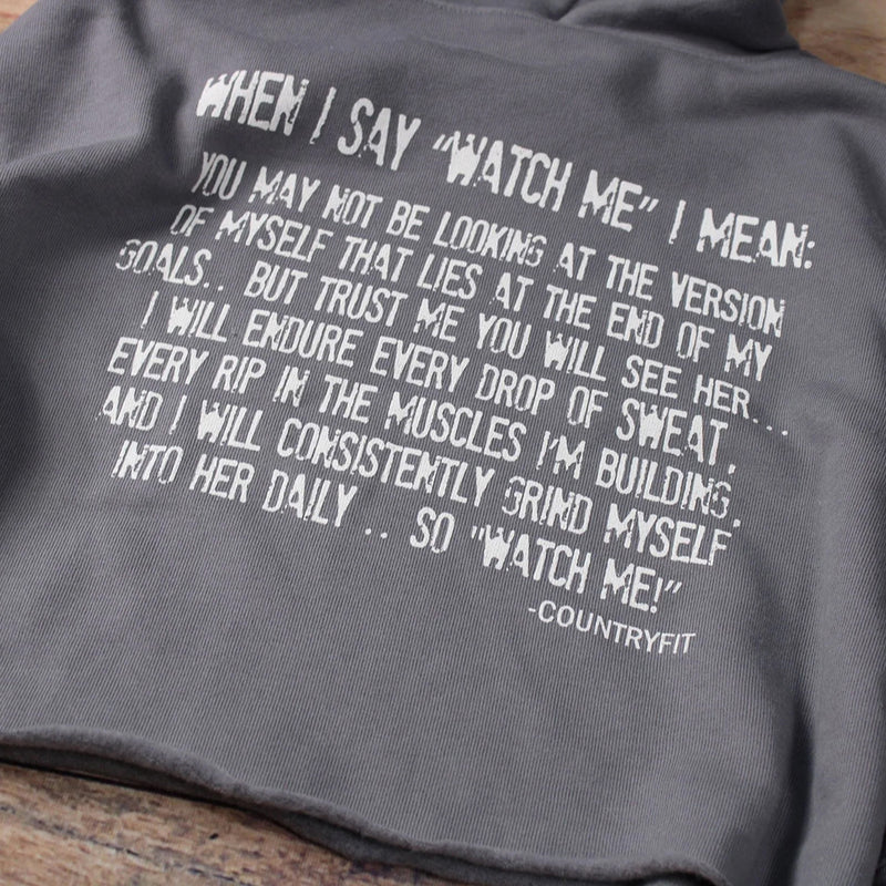 Back Watch Me Fleece Crop Top Hoodie