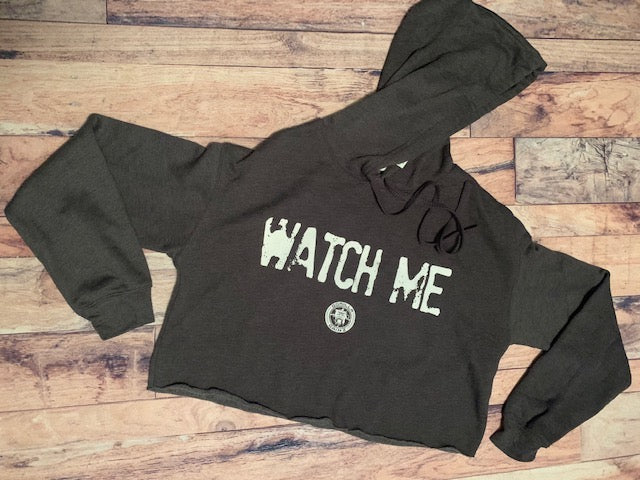 Watch Me Fleece Crop Top Hoodie