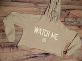 Watch Me Fleece Crop Top Hoodie